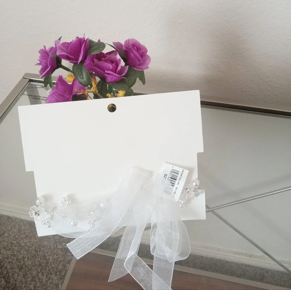 Galina Signature Bridal Pearl Rhinestone Flower Headpiece Hair Accessory - Picture 2 of 5